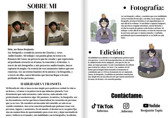 8 Información personal con fotos real y versión cómic del estudiante